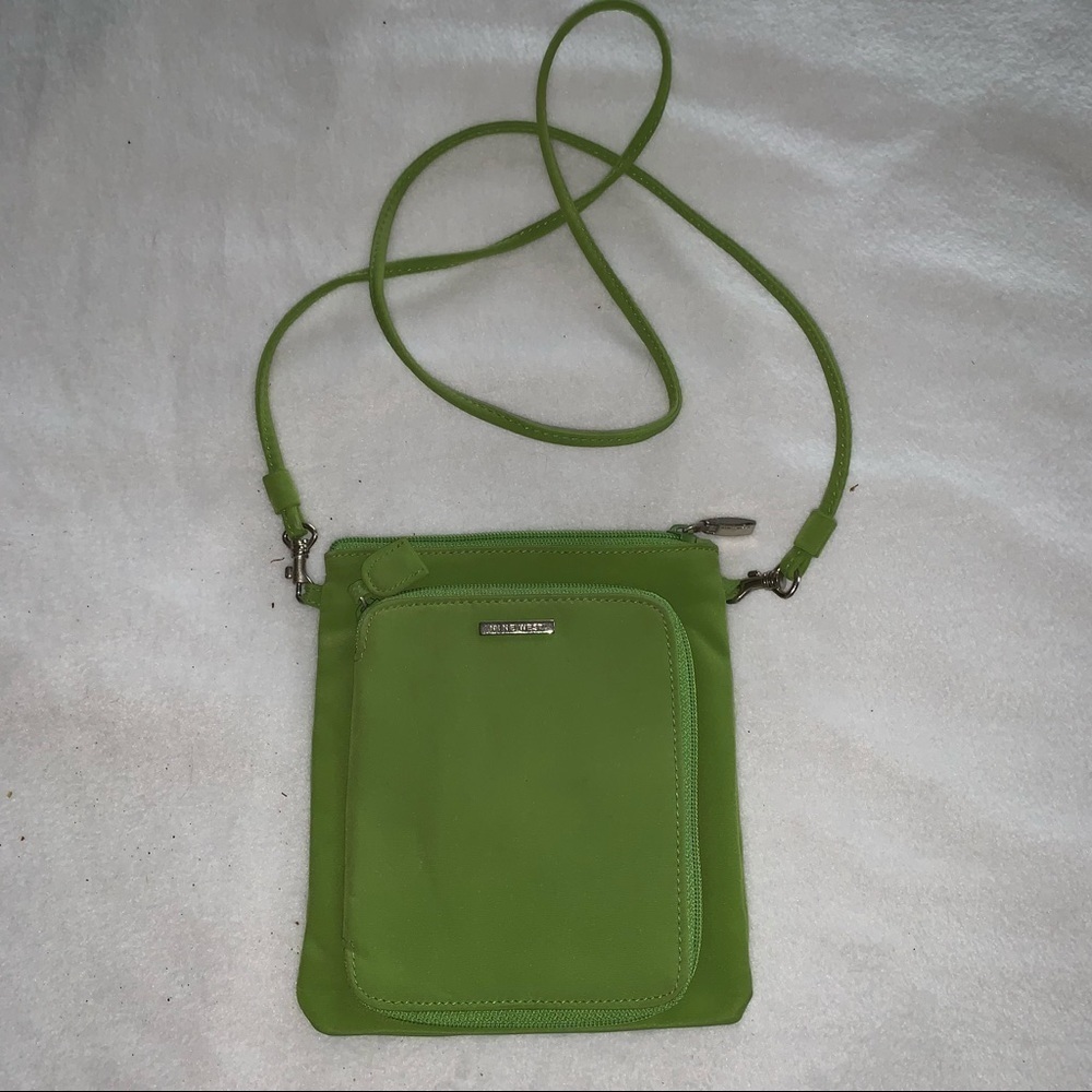 Nine West Traveler Crossbody Lime Nylon - pockets - zip around